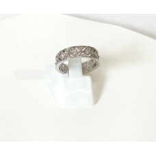 Γυναικείο ασημένιο δαχτυλίδι ανοιχτό με ζιργκόν (SR37)